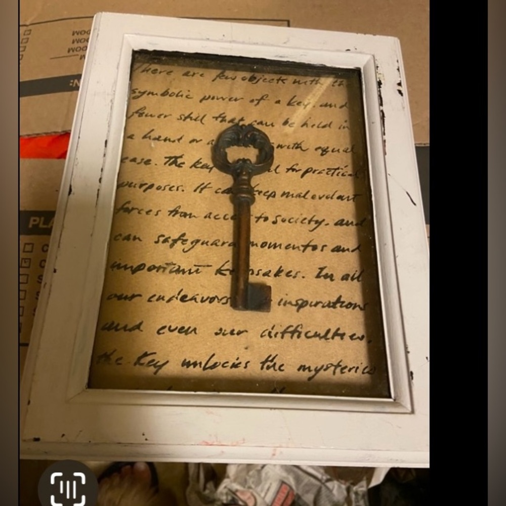 Vintage hidden Key Shadow Box wall picture